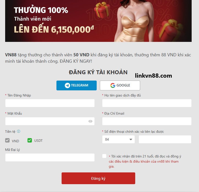 Đăng ký tài khoản VN88 nhanh chóng cho Newbie
